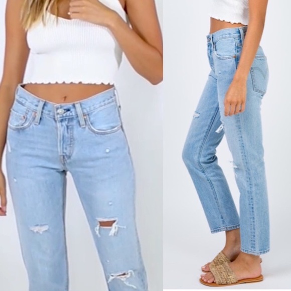 (SOLD) LEVI’s 501 ST Slim Tapered Denim Jeans Blue 28 - Picture 2 of 8